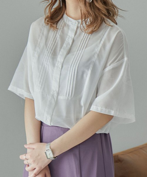 ピンタック スタンドカラー シアーシャツ レディース シースルー ブラウス シャツ トップス タック スリット バンドカラー ビッグシルエット オーバー シャツ ファッションレター Fashion Letter Magaseek ピンタック スタンドカラー シアーシャツ レディース シースルー ブラウス シャツ トップス タック スリット バンドカラー ビッグシルエット オーバー シャツ ファッションレター Fashion Letter Magaseek