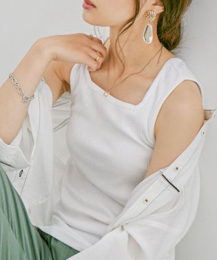 Fashion Letter/タンクトップ レディース インナー tシャツ カットソー タンクトップ ノースリーブ 大きいサイズ M L LL 3L 4L 重ね着 シンプル リブ 無地 スク/504170617