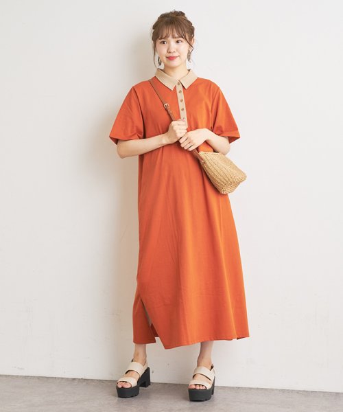 セール 配色衿ポロワンピース ナイスクラップ アウトレット Nice Claup Outlet Magaseek