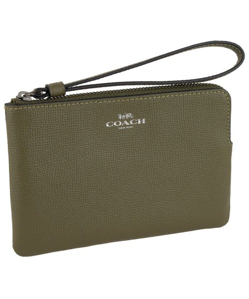 COACH(コーチ)/【Coach(コーチ)】Coach コーチ CORNER ZIP WRISTLET ポーチ/カーキ系