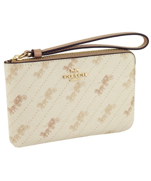 COACH(コーチ)/【Coach(コーチ)】Coach コーチ CORNER ZIP WRISTLET HORSE/Cream