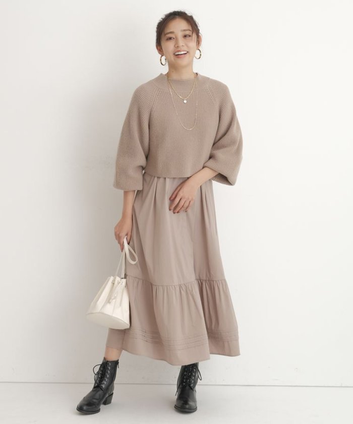 ショートニット シャツワンピースｓｅｔ ジャスグリッティー Jusglitty Magaseek
