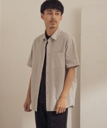 URBAN RESEARCH DOORS(アーバンリサーチドアーズ)/マイクロサッカー レギュラーカラーシャツ/GRAY