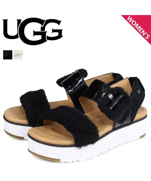 UGG(UGG)/UGG アグ サンダル ストラップサンダル フラッフチェラ レディース WOMENS FLUFFCHELLA SANDAL ブラック ホワイト 黒 白 1099/ブラック