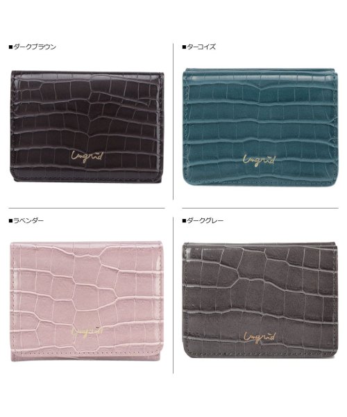 Ungrid(アングリッド)/アングリッド Ungrid 財布 ミニ財布 三つ折り レディース TRI－FOLD MINI WALLET ブラック グレー ベージュ キャメル ライト ブルー/ダークグレー