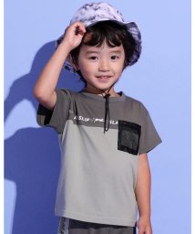 SLAP SLIP(スラップスリップ)/メッシュポケット付き ロゴ ライン Tシャツ (90~130cm)/グリーン