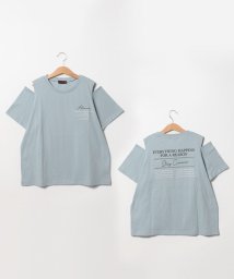 Lovetoxic(ラブトキシック)/肩開き半袖Tシャツ/サックス