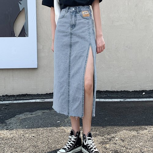 セール デニムスカート スリット ハイウエスト ミニミニストア Miniministore Magaseek