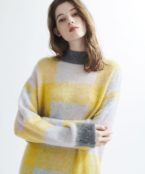 チェックジャガードニットワンピース ランバンオンブルー Lanvin En Bleu Magaseek