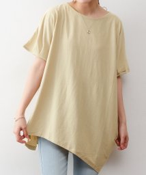 atONE(アットワン)/ゆったりシルエット ランダムカットソー  M/L/LL/XL/XXL/3L/4L/ベージュ