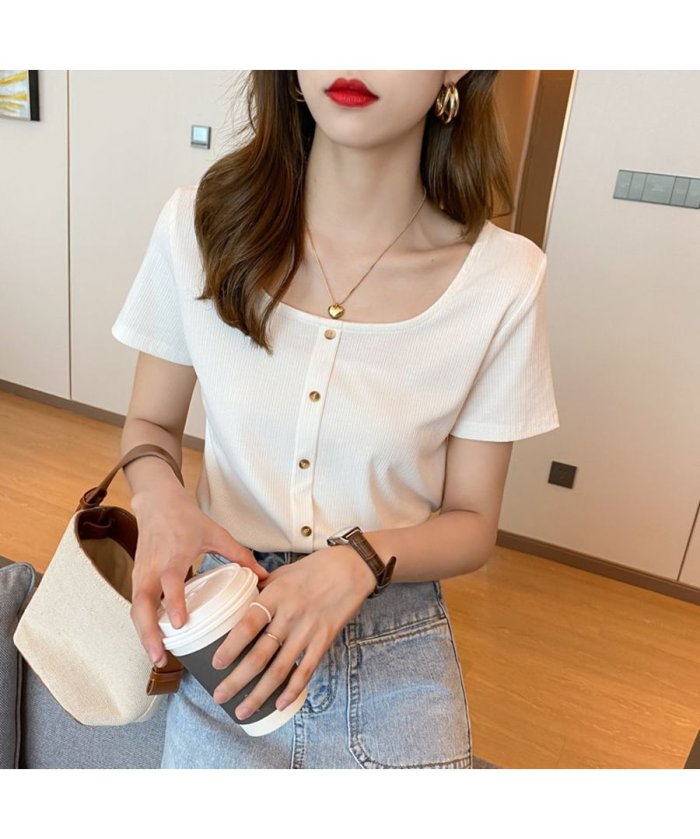 Uネックtシャツ クルーネックｔシャツショート丈ｔシャツ ショート丈 ベーシック カットソー レディース半袖夏ｔシャツ大人気可愛いｔシャツシンプル ｔシャツ レデ ベストストア Beststore Magaseek