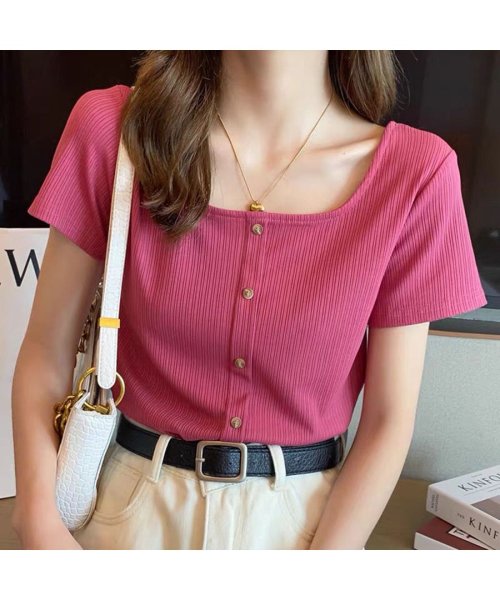 Uネックtシャツ クルーネックｔシャツショート丈ｔシャツ ショート丈 ベーシック カットソー レディース半袖夏ｔシャツ大人気可愛いｔシャツシンプル ｔシャツ レデ ベストストア Beststore Magaseek