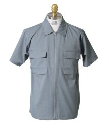 TAKA-Q/ポリトロ Wポケット半袖ジップシャツ/504048698