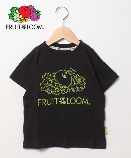 FRUIT OF THE LOOM(フルーツオブザルーム)/【Kid's】FRUIT OF THE LOOM/フルーツオブザルーム　ジェルロゴプリントTシャツ/ブラック