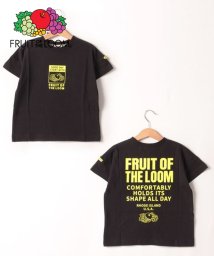 FRUIT OF THE LOOM(フルーツオブザルーム)/【Kid's】FRUIT OF THE LOOM/フルーツオブザルーム　厚盛ラバーロゴプリントドロップショルダーTシャツ/ブラック