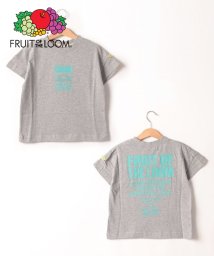 FRUIT OF THE LOOM(フルーツオブザルーム)/【Kid's】FRUIT OF THE LOOM/フルーツオブザルーム　厚盛ラバーロゴプリントドロップショルダーTシャツ/M.グレー