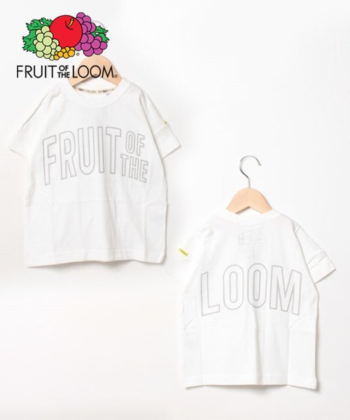 FRUIT OF THE LOOM(フルーツオブザルーム)/【Kid's】FRUIT OF THE LOOM/フルーツオブザルーム　ビッグロゴプリントドロップショルダーTシャツ/ホワイト