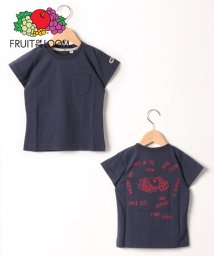 FRUIT OF THE LOOM(フルーツオブザルーム)/【Kid’s】FRUIT OF THE LOOM/フルーツオブザルーム　ポケット付き刺繍Tシャツ/ネイビー