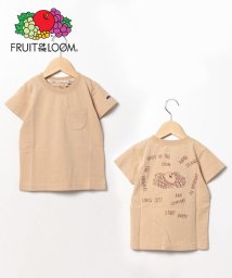 FRUIT OF THE LOOM(フルーツオブザルーム)/【Kid’s】FRUIT OF THE LOOM/フルーツオブザルーム　ポケット付き刺繍Tシャツ/ベージュ