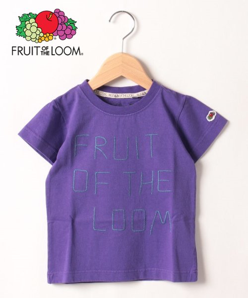 FRUIT OF THE LOOM(フルーツオブザルーム)/【Kid’s】FRUIT OF THE LOOM/フルーツオブザルーム　カレッジロゴ刺繍Tシャツ/パープル