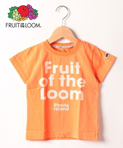 FRUIT OF THE LOOM(フルーツオブザルーム)/【Kid's】FRUIT OF THE LOOM/フルーツオブザルーム　ロゴフロックプリントTシャツ/オレンジ
