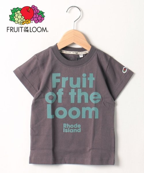FRUIT OF THE LOOM(フルーツオブザルーム)/【Kid's】FRUIT OF THE LOOM/フルーツオブザルーム　ロゴフロックプリントTシャツ/チャコール