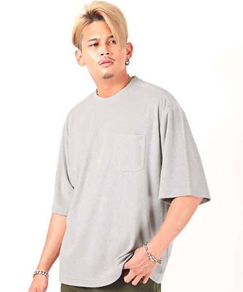 セール パイルポケット半袖tシャツ Tシャツ メンズ 半袖 パイル ポケット クルーネック ビッグシルエット Bitter ビター系 ラグスタイル Luxstyle Magaseek