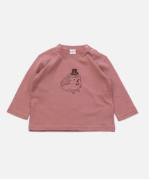 chil2(チルツー)/手書き風プリント長袖Tシャツ/ピンク系1
