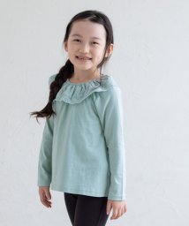 chil2(チルツー)/女の子シルエットバリ長袖Tシャツ/ミント
