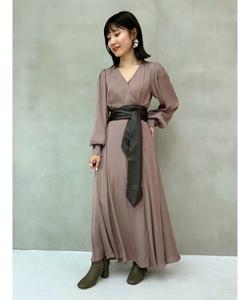 レザーベルテッドカシュクールワンピース フレイ アイディー Fray I D Magaseek