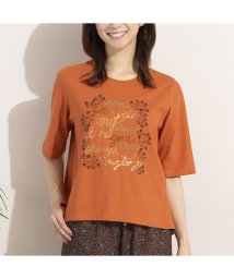 LOBJIE(ロブジェ)/ビーズ刺繍コットン天竺Tシャツ/オレンジ