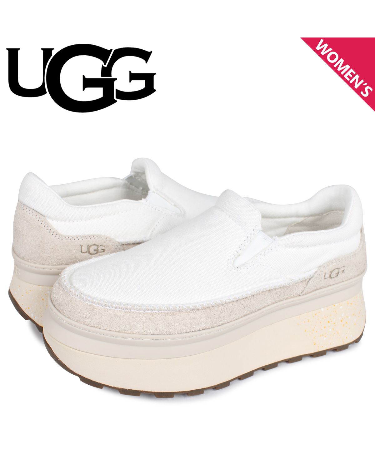 UGG 厚底スリッポン レザースニーカー 22cm - 靴