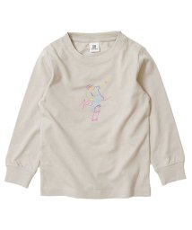 devirock(デビロック)/デビラボ プリント袖リブ長袖Tシャツ/ライトグレー