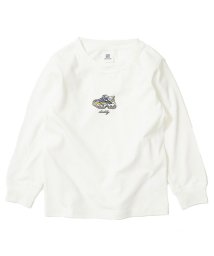 devirock(デビロック)/デビラボ プリント袖リブ長袖Tシャツ/ホワイト