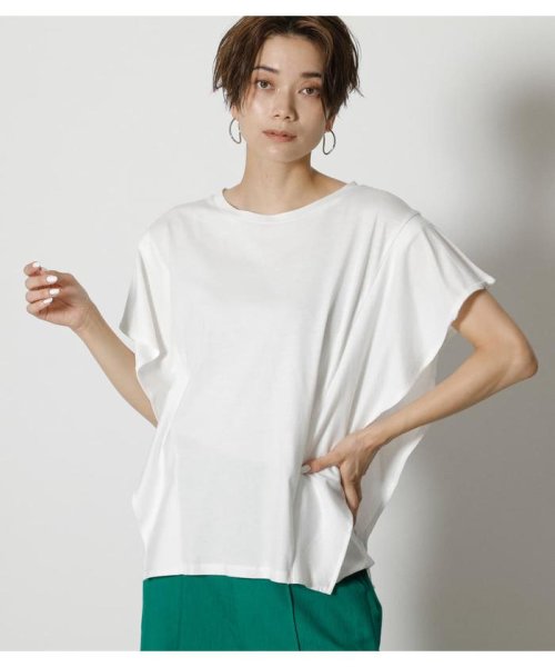 AZUL by moussy(アズールバイマウジー)/SLEEVE LAYERED TOPS/O/WHT1