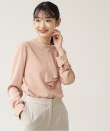 NATURAL BEAUTY BASIC(ナチュラルビューティーベーシック)/ラッフルボウタイブラウス/コーラルピンク