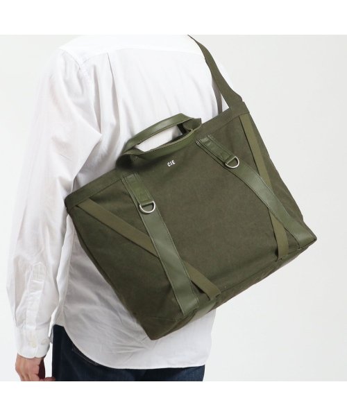 CIE(シー)/CIE トートバッグ シー DUCK CANVAS TOTE BAG L SIZE GUNMAKU Ver 2WAY A4 防水 日本製 042000/オリーブ