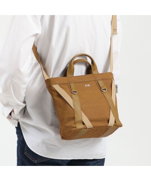 CIE(シー)/CIE トートバッグ シー DUCK CANVAS TOTE BAG S SIZE GUNMAKU Ver 2WAY ショルダー 防水 日本製 042002/キャメル