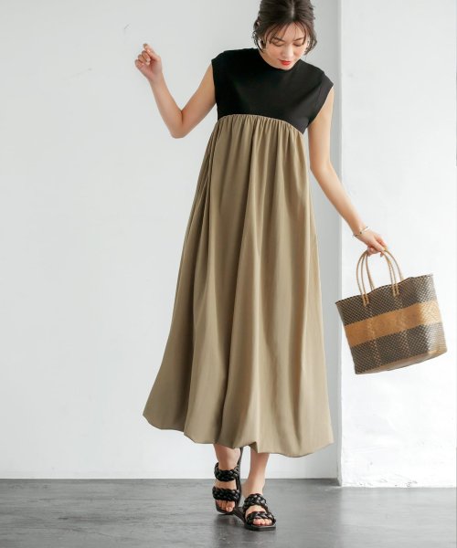 Luxe 切替ロングバルーンワンピース スタイルデリ Style Deli Magaseek
