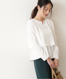 NATURAL BEAUTY BASIC(ナチュラルビューティーベーシック)/【TVドラマ着用】メタルポイントレイヤードブラウス/オフ1