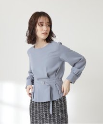 N Natural Beauty Basic(エヌナチュラルビューティベーシック)/ボートネックペプラムブラウス/ブルー