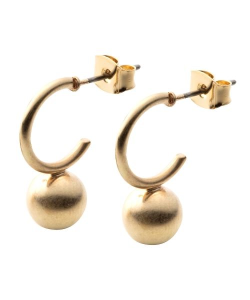 マットな質感がオトナな メタルボールフープピアス クリームドット Cream Dot Magaseek