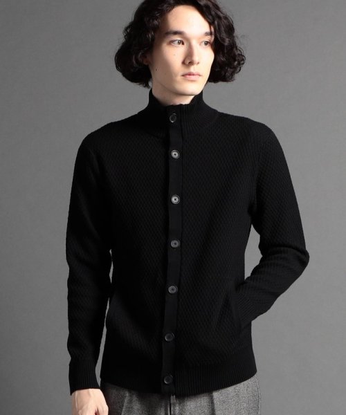 ジオメトリックジャカード スタンドニットブルゾン 