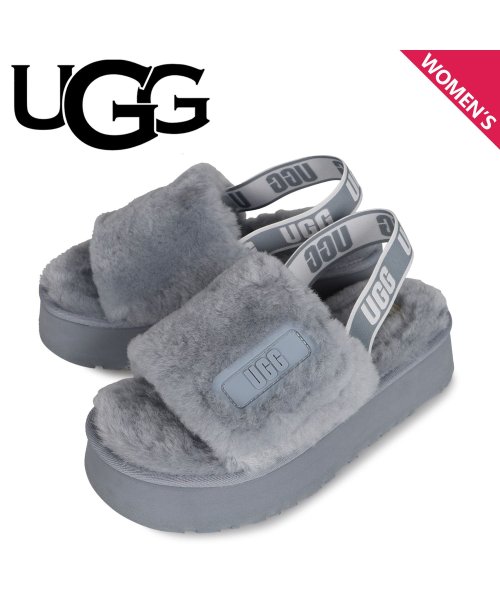 Ugg アグ サンダル レディース 厚底 ファー ディスコ スライド Disco Slide グレー アグ Ugg Magaseek