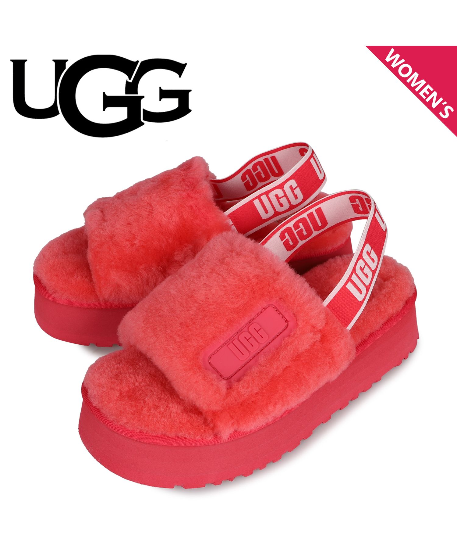 UGGのファーサンダル ピンク - 靴
