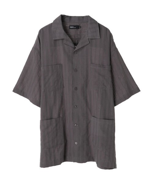 CRAFT STANDARD BOUTIQUE(クラフトスタンダードブティック)/カラミ半袖オープンカラーシャツ/グレー