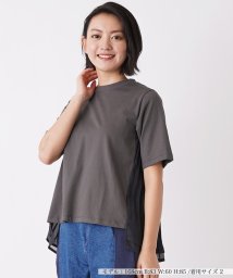 en recre(アン レクレ　)/バックフレアTシャツ/チャコールグレー