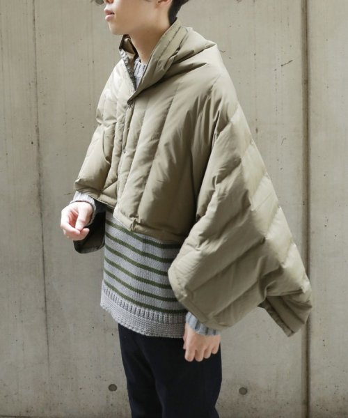 Ships Any別注 Taion ユニセックス ステッチレス ダウン ポンチョ ブランケット シップス エニィ メンズ Ships Any Mens Magaseek