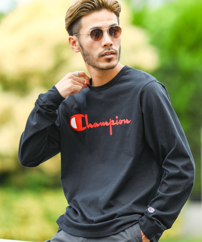 Champion チャンピオン 胸ロゴロンt ロンt メンズ Tシャツ おしゃれ 長袖tシャツ ロンティー カットソー トップス クルーネック ジギーズショップ Jiggys Shop Magaseek