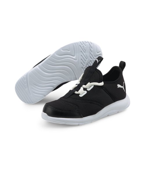 PUMA(PUMA)/キッズ プーマ ファンレーサー スリッポン エレベート PS スニーカー 17－21cm/PUMABLACK-PUMAWHITE